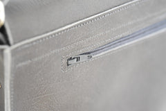 Handcrafted leather Small Black Upcycled Leather Handbag made in France - Detail 10