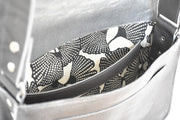 Handcrafted leather Small Black Upcycled Leather Handbag made in France - Detail 11