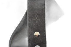 Handcrafted leather Small Black Upcycled Leather Handbag made in France - Detail 13