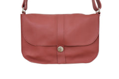 Handcrafted leather Small Red Upcycled Leather Handbag made in France - Detail 1