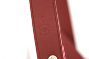 Handcrafted leather Small Red Upcycled Leather Handbag made in France - Detail 9