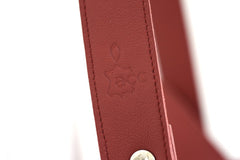 Handcrafted leather Small Red Upcycled Leather Handbag made in France - Detail 9