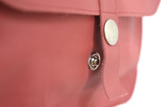 Handcrafted leather Small Red Upcycled Leather Handbag made in France - Detail 11