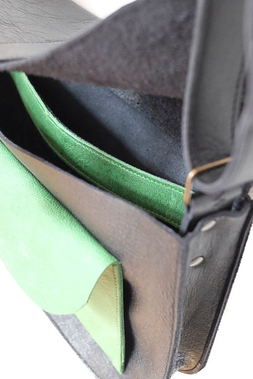 leather handbag crossbody green