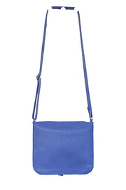 Blue leather handbag