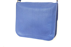 Blue leather handbag