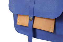 Blue leather handbag