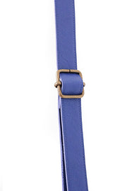 Blue leather handbag