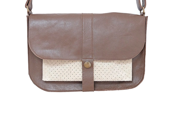 Brown leather bag woman