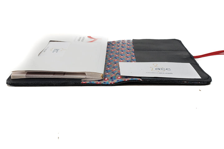 Black leather check book