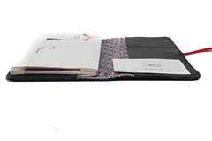 Porte-chéquier en cuir noir