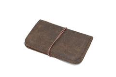 Handcrafted leather Handmade Leather Card Holder made in France - Detail 5