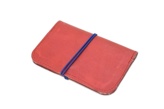 Porte-cartes en cuir en cuir artisanal fait main à Rennes - Photo 2