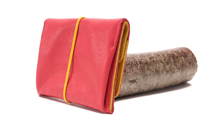 Grand porte-monnaie en cuir rouge