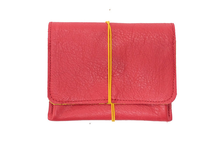Grand porte-monnaie en cuir rouge