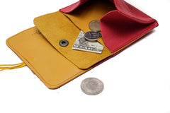 Grand porte-monnaie en cuir rouge