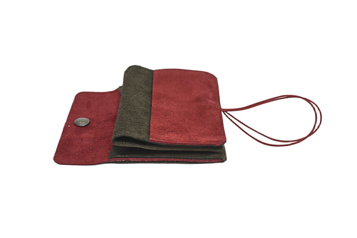 Grand porte monnaie daim kaki