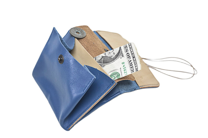 Grand porte monnaie bleu