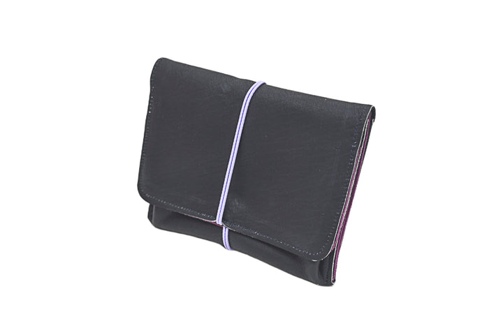 Porte monnaie en cuir bleu