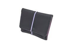 Porte monnaie en cuir bleu