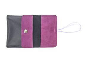Porte monnaie en cuir bleu marine