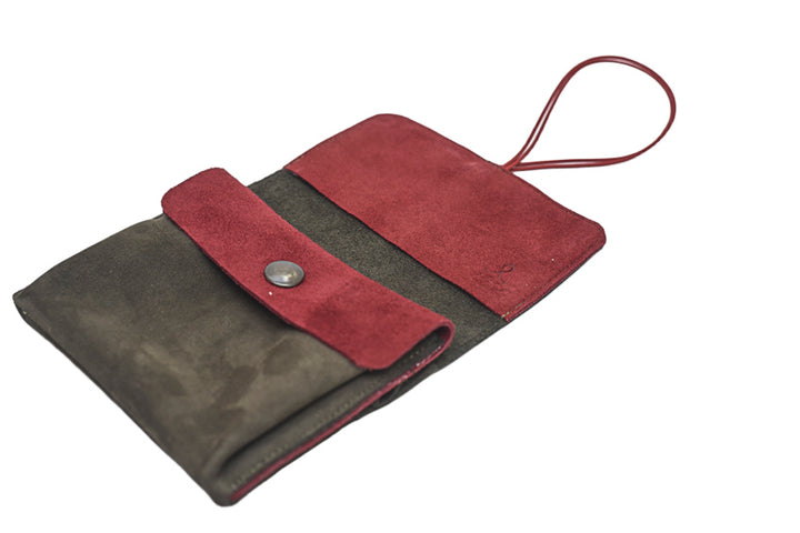 Porte monnaie en cuir bleu