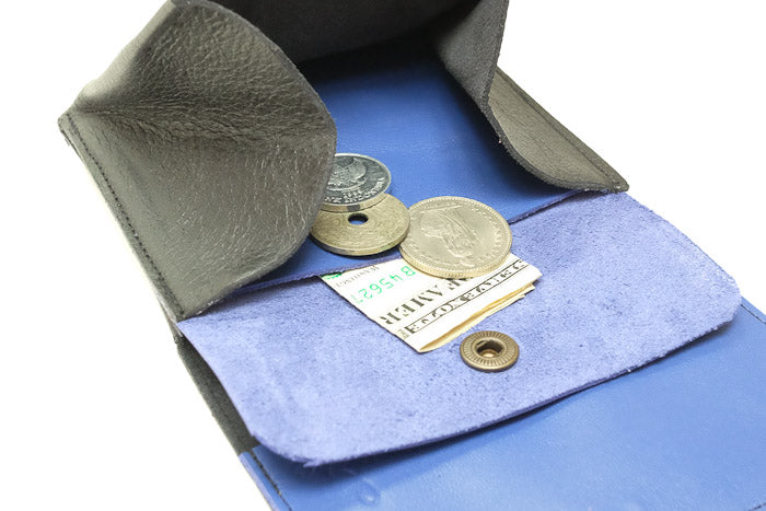 Grand porte-monnaie en cuir noir