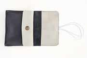 Large Blue Leather Coin Purse