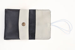 Large Blue Leather Coin Purse