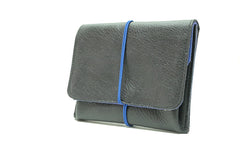 Grand porte-monnaie en cuir noir