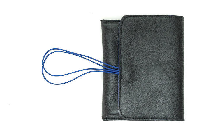 Grand porte-monnaie en cuir noir