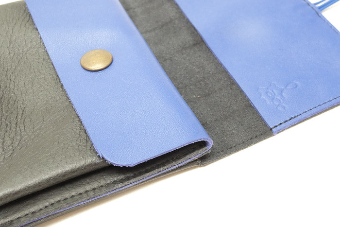 Grand porte-monnaie en cuir noir