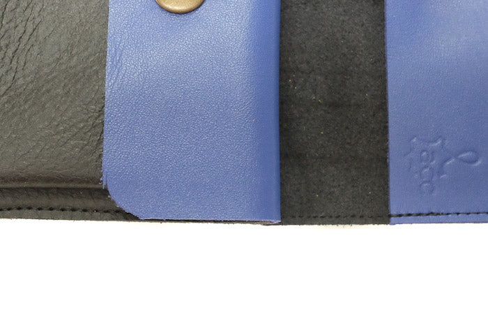 Grand porte-monnaie en cuir noir