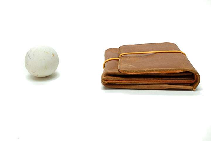 Porte-monnaie en cuir cognac pour homme