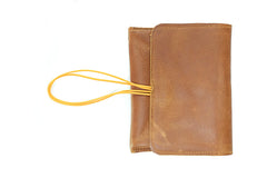 Porte-monnaie en cuir cognac pour homme