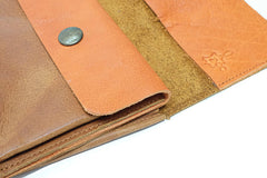 Porte-monnaie en cuir cognac pour homme