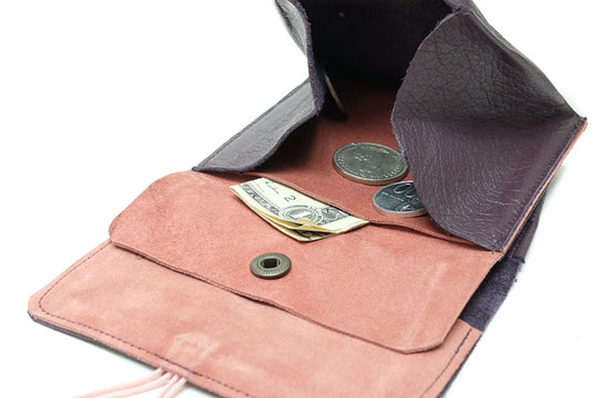 Grand porte-monnaie en cuir marron