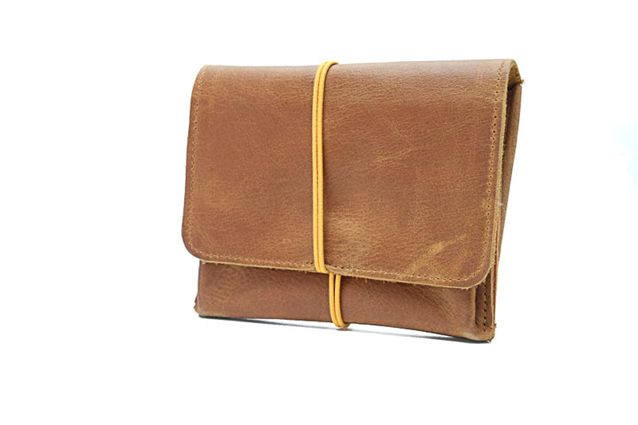 Porte-monnaie en cuir cognac pour homme