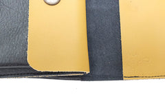 Large porte-monnaie en cuir noir