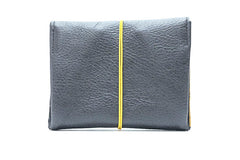 Large porte-monnaie en cuir noir