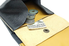 Large porte-monnaie en cuir noir