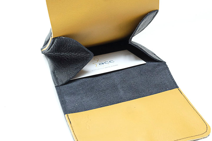 Large porte-monnaie en cuir noir