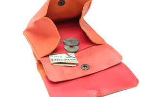 large soft leather purse orange