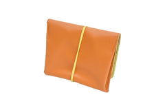 porte monnaie orange en cuir
