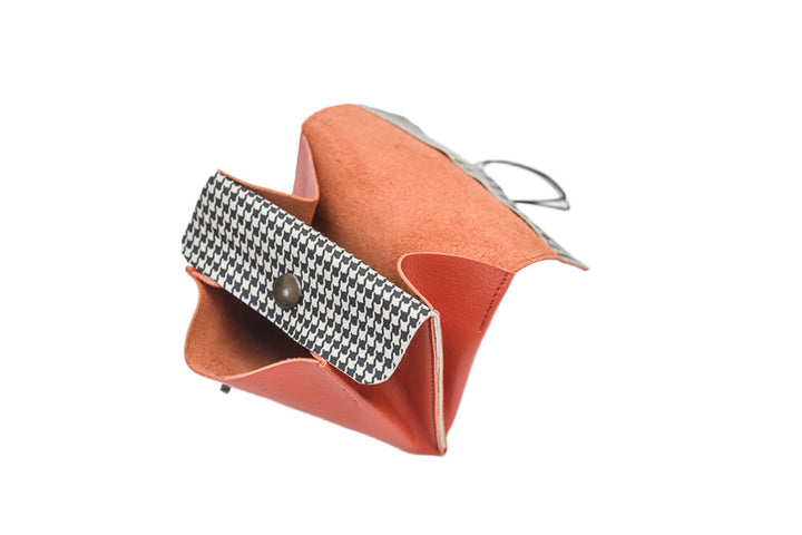 porte monnaie rouge en cuir