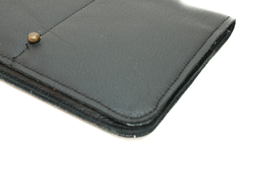 Portefeuille Noir plat avec porte-monnaie