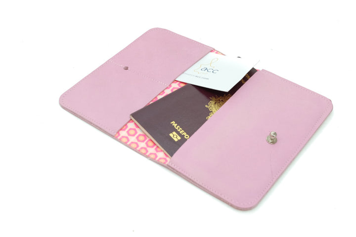 Wallet pink leather women