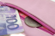 Wallet pink leather women