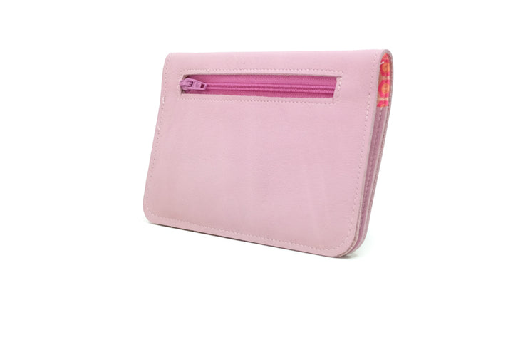 Wallet pink leather women