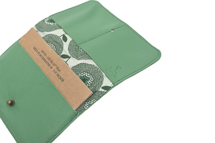 portefeuille cuir vert